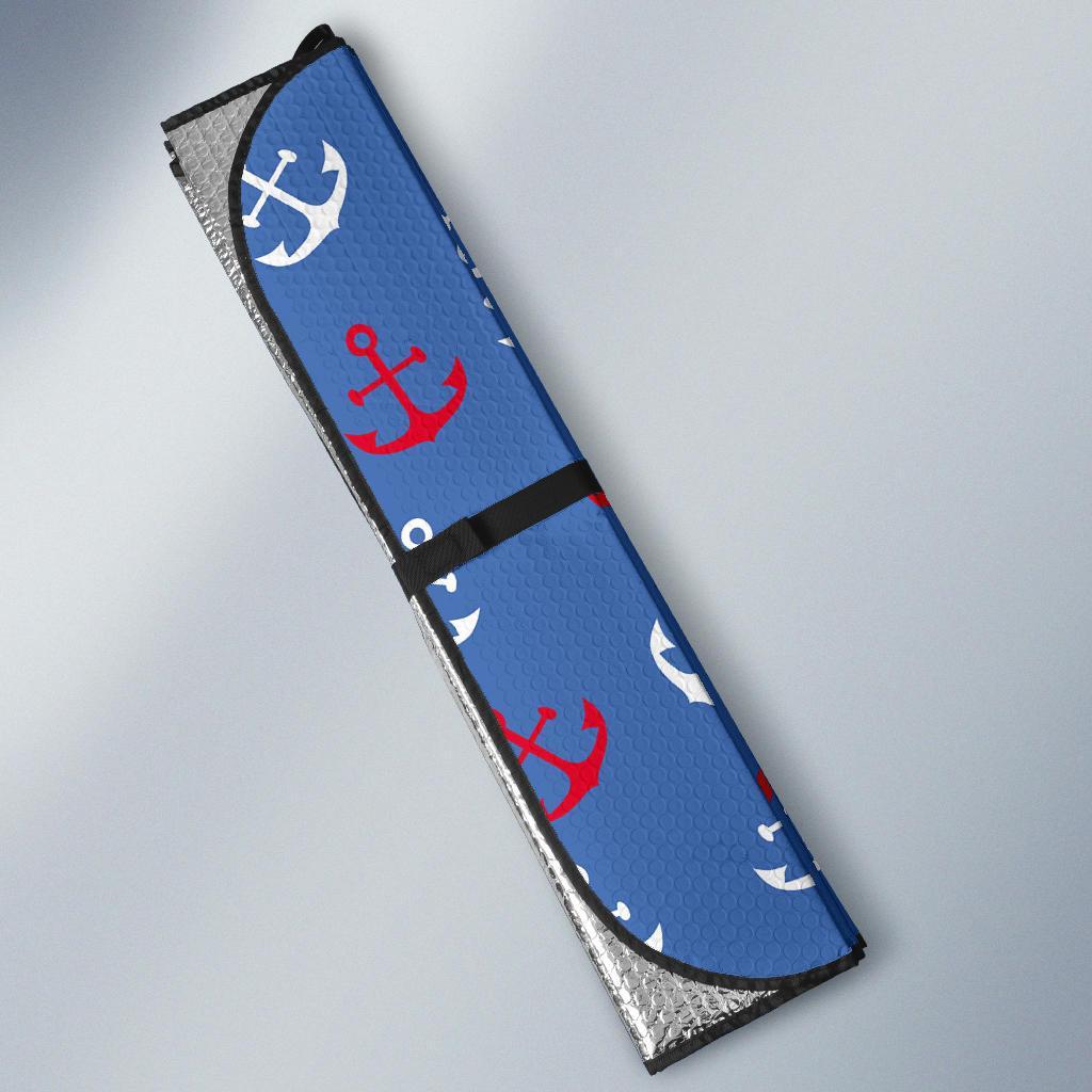 Nautical Anchor Pattern Print Car Sun Shade-grizzshop