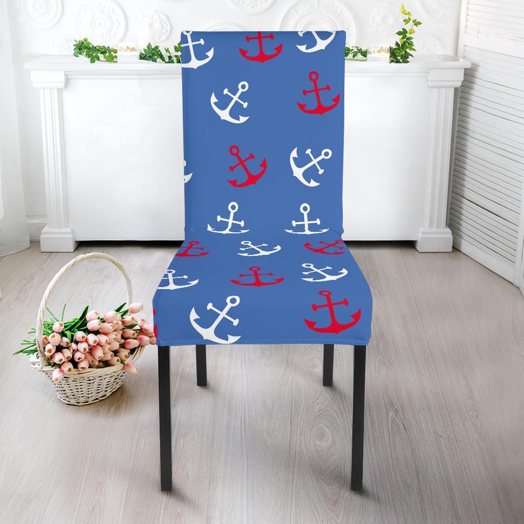 Nautical Anchor Pattern Print Chair Cover-grizzshop