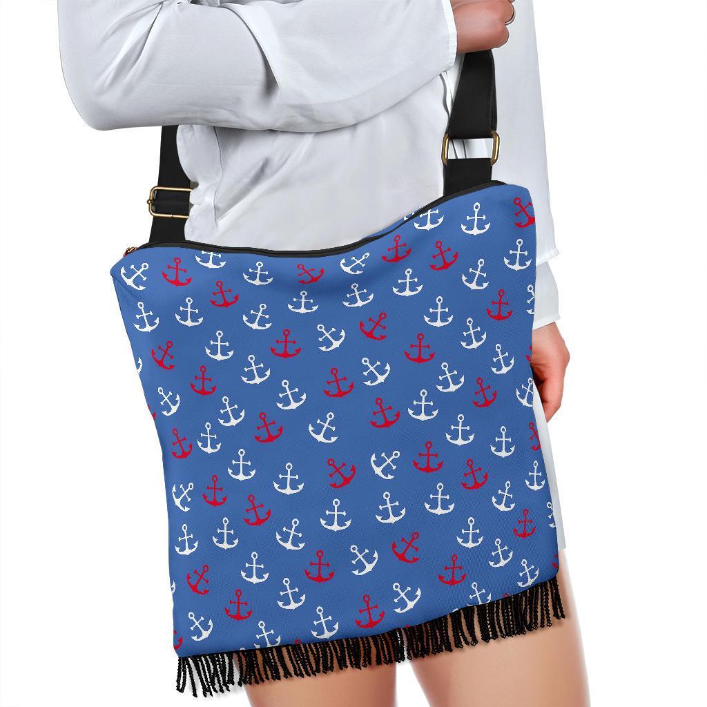 Nautical Anchor Pattern Print Crossbody Bags-grizzshop