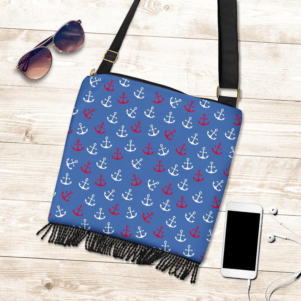 Nautical Anchor Pattern Print Crossbody Bags-grizzshop