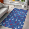 Nautical Anchor Pattern Print Floor Mat-grizzshop