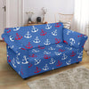 Nautical Anchor Pattern Print Loveseat Cover-grizzshop