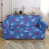 Nautical Anchor Pattern Print Loveseat Cover-grizzshop