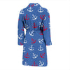 Nautical Anchor Pattern Print Men Long Robe-grizzshop