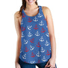 Nautical Anchor Pattern Print Racerback Tank Tops-grizzshop