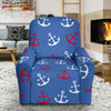 Nautical Anchor Pattern Print Recliner Cover-grizzshop