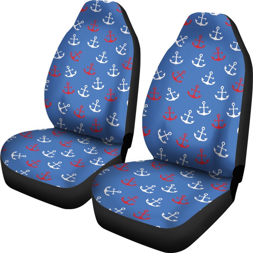 Nautical Anchor Pattern Print Universal Fit Car Seat Cover-grizzshop