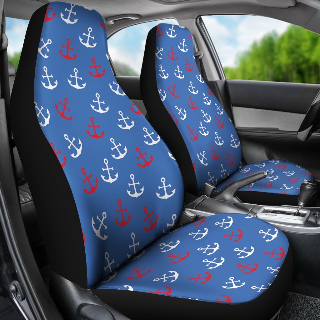 Nautical Anchor Pattern Print Universal Fit Car Seat Cover-grizzshop