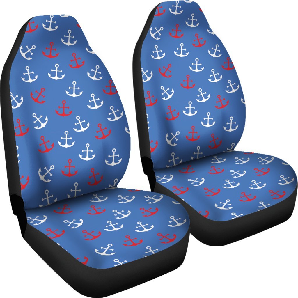 Nautical Anchor Pattern Print Universal Fit Car Seat Cover-grizzshop