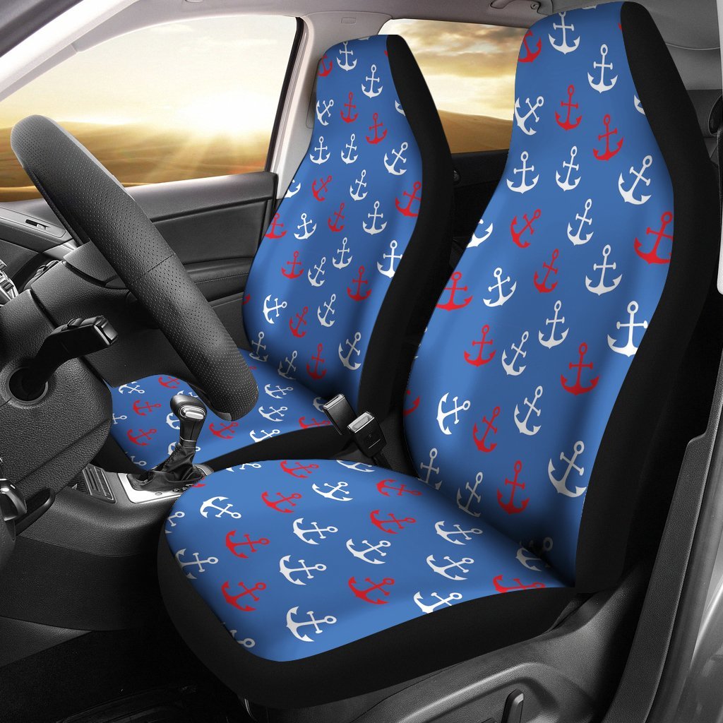 Nautical Anchor Pattern Print Universal Fit Car Seat Cover-grizzshop