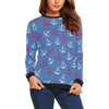 Nautical Anchor Pattern Print Women Crewneck Sweatshirt-grizzshop