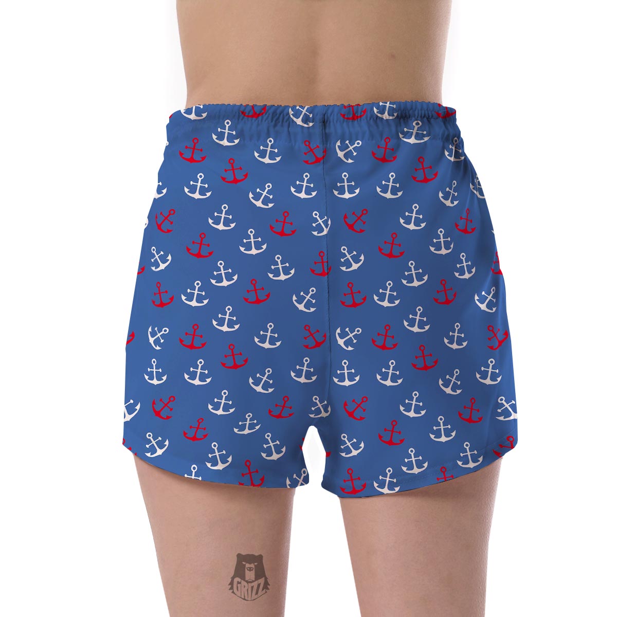 Nautical Anchor Pattern Print Women's Shorts-grizzshop