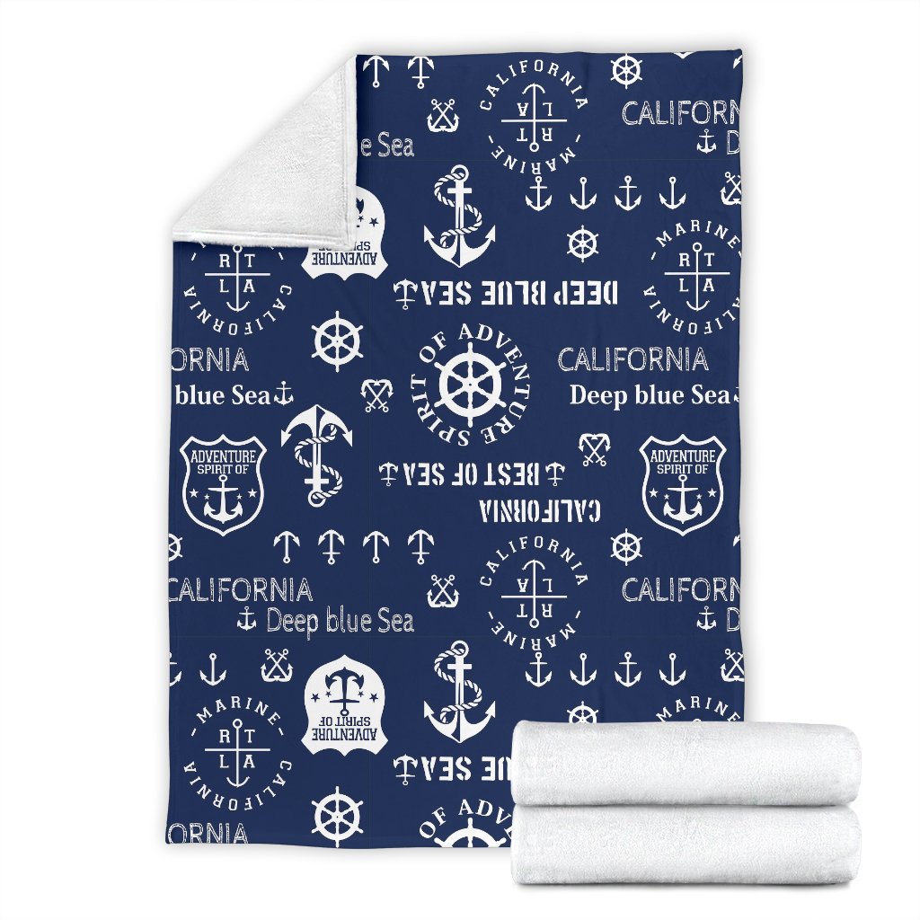 Nautical Anchor Print Pattern Blanket-grizzshop
