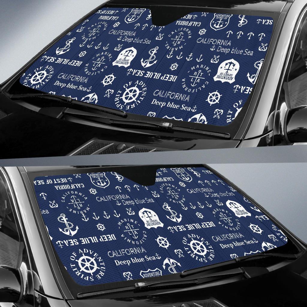 Nautical Anchor Print Pattern Car Sun Shade-grizzshop