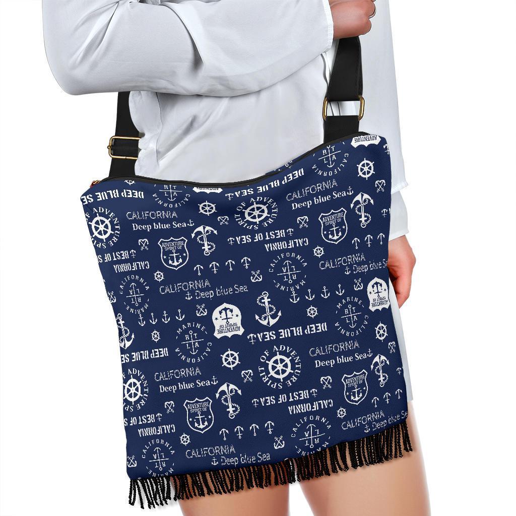 Nautical Anchor Print Pattern Crossbody Bags-grizzshop