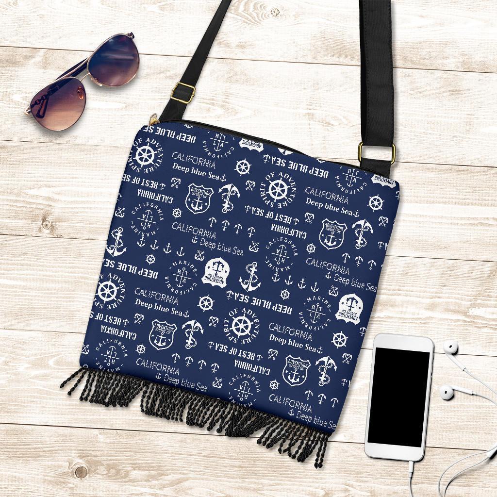 Nautical Anchor Print Pattern Crossbody Bags-grizzshop