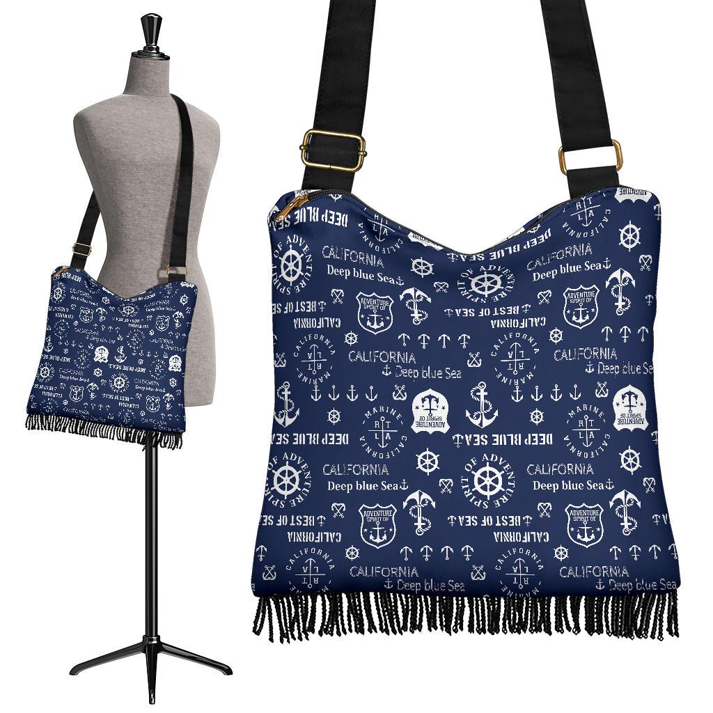 Nautical Anchor Print Pattern Crossbody Bags-grizzshop