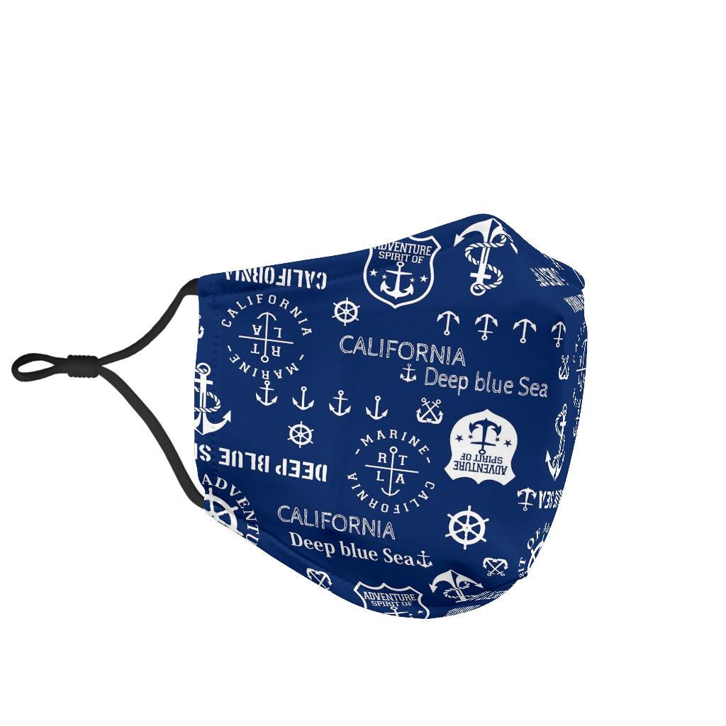 Nautical Anchor Print Pattern Face Mask-grizzshop