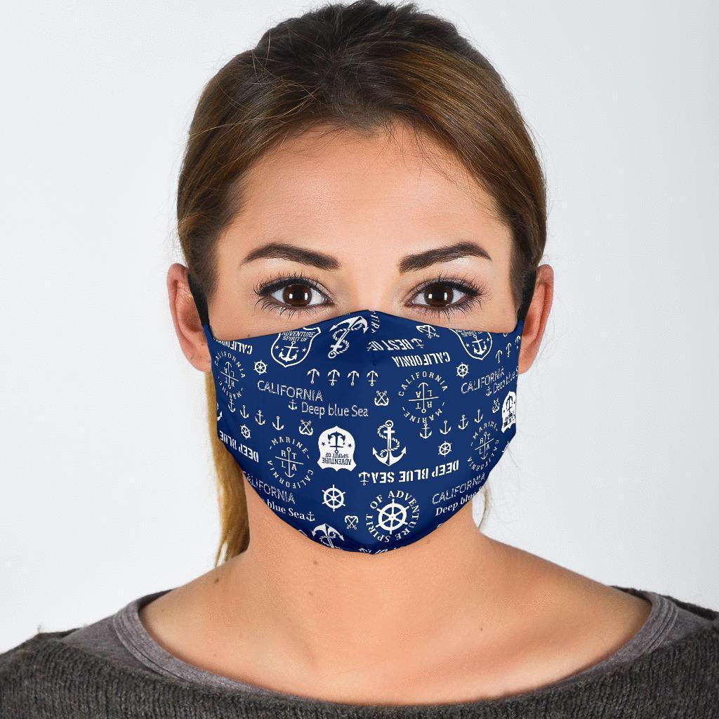 Nautical Anchor Print Pattern Face Mask-grizzshop