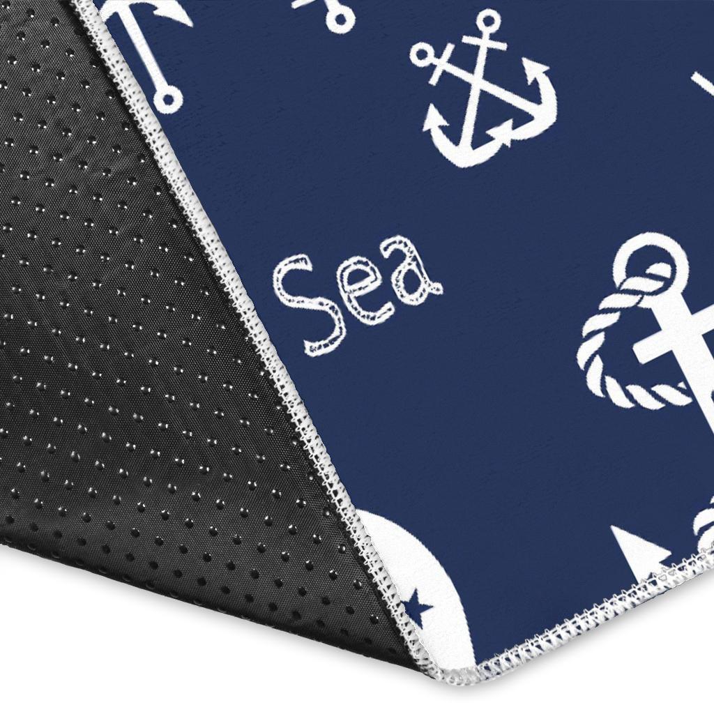 Nautical Anchor Print Pattern Floor Mat-grizzshop