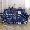 Nautical Anchor Print Pattern Loveseat Cover-grizzshop