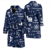 Nautical Anchor Print Pattern Men Long Robe-grizzshop