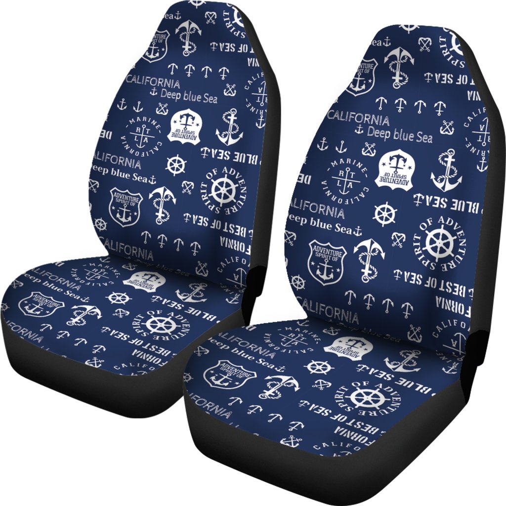 Nautical Anchor Print Pattern Universal Fit Car Seat Cover-grizzshop
