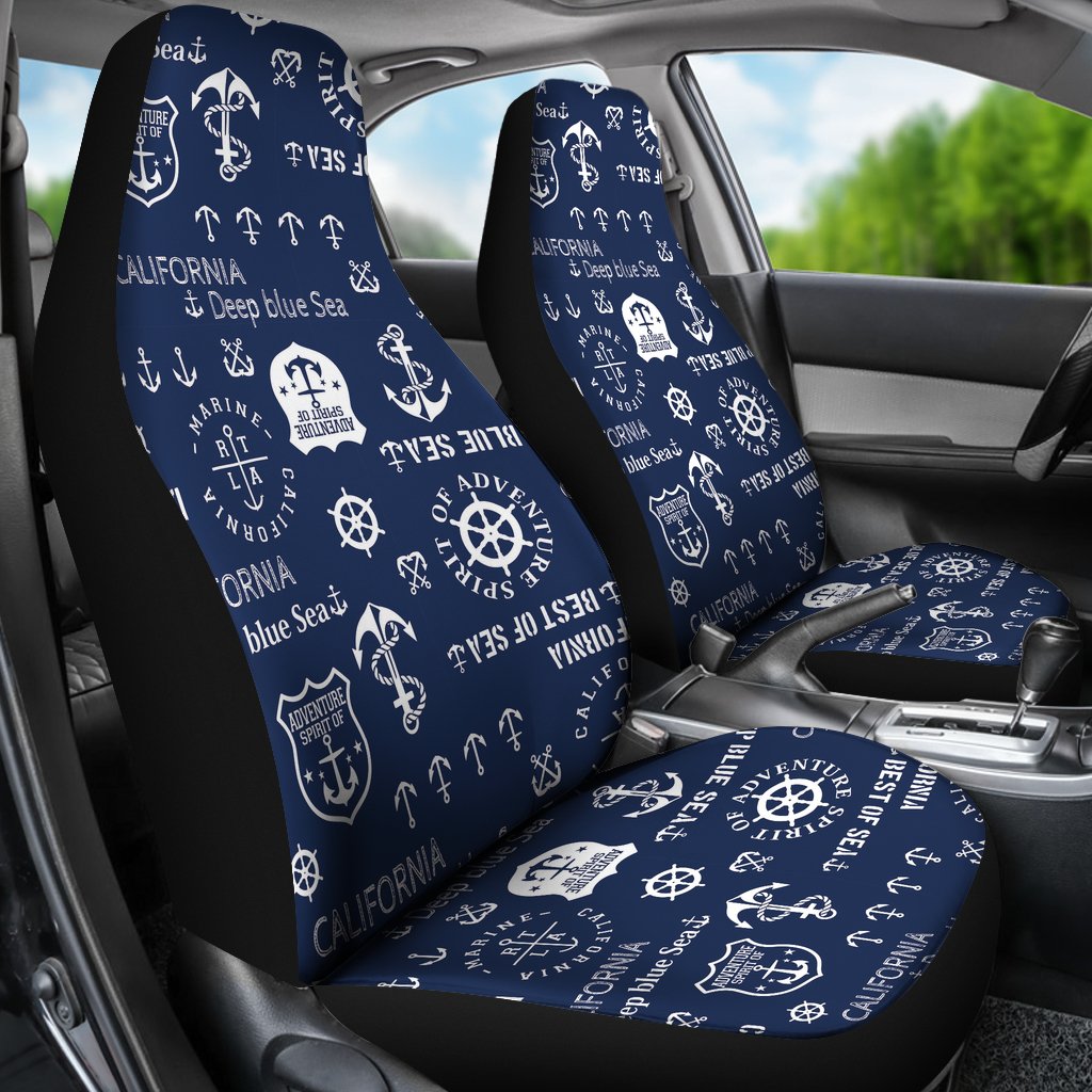 Nautical Anchor Print Pattern Universal Fit Car Seat Cover-grizzshop