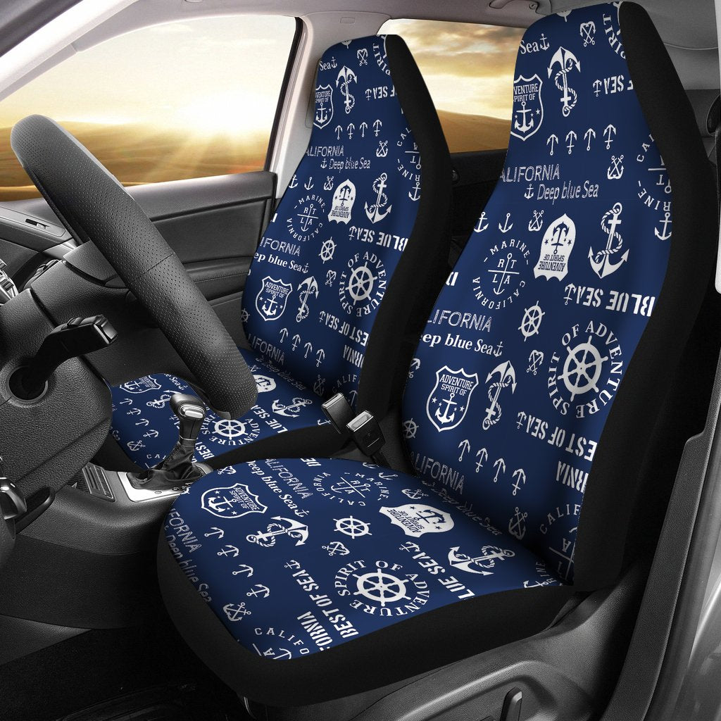 Nautical Anchor Print Pattern Universal Fit Car Seat Cover-grizzshop