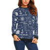 Nautical Anchor Print Pattern Women Crewneck Sweatshirt-grizzshop