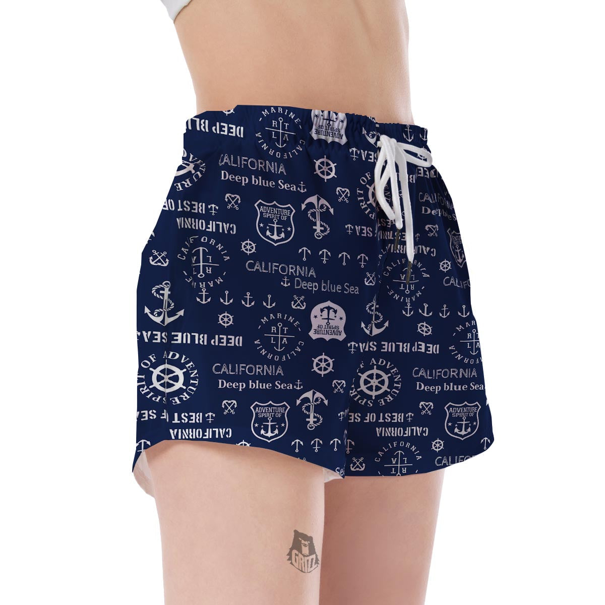 Nautical Anchor Print Pattern Women's Shorts-grizzshop