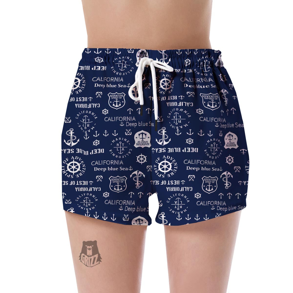 Nautical Anchor Print Pattern Women's Shorts-grizzshop