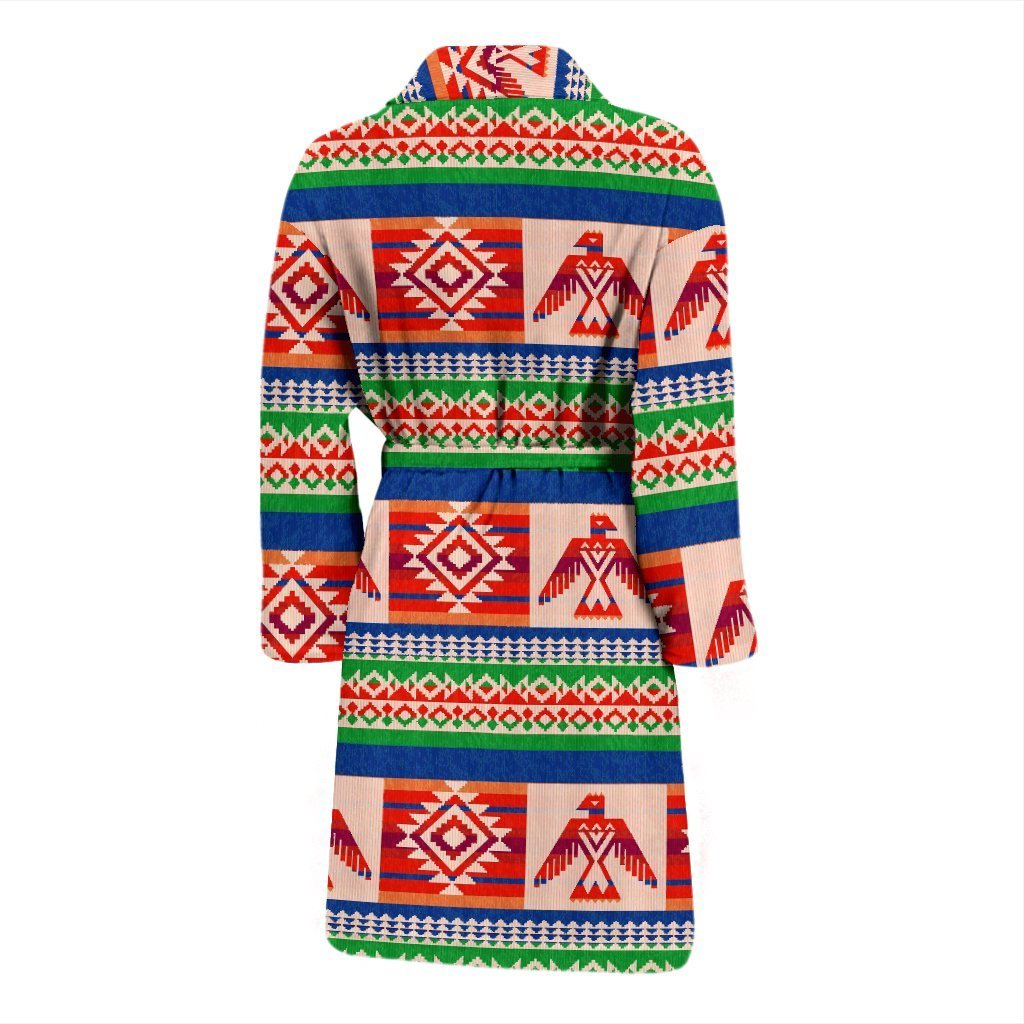 Navajo Aztec Tribal Native Indians American Print Men Long Robe-grizzshop