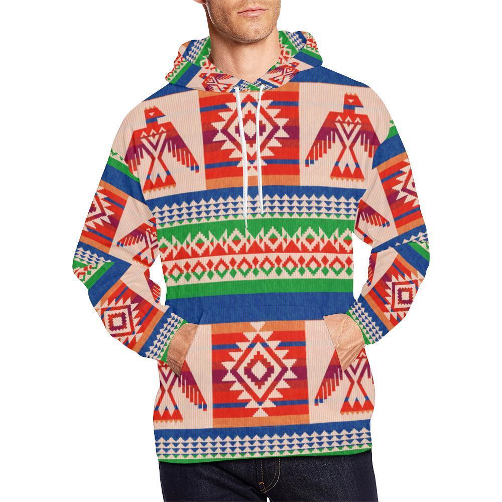 Navajo Aztec Tribal Native Indians American Print Men Pullover Hoodie-grizzshop