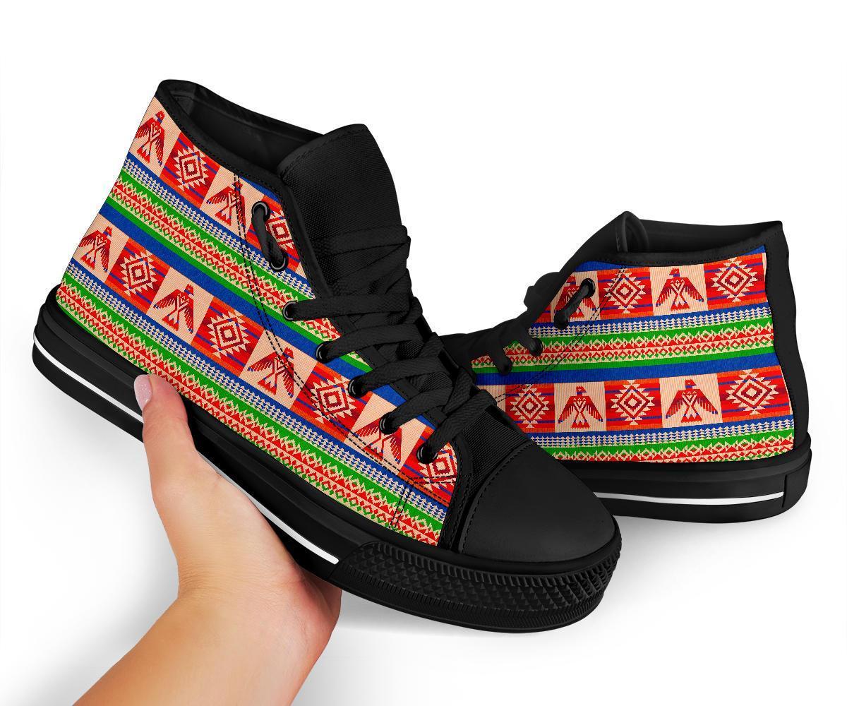 Navajo Aztec Tribal Native Indians American Print Men Women's High Top Shoes-grizzshop