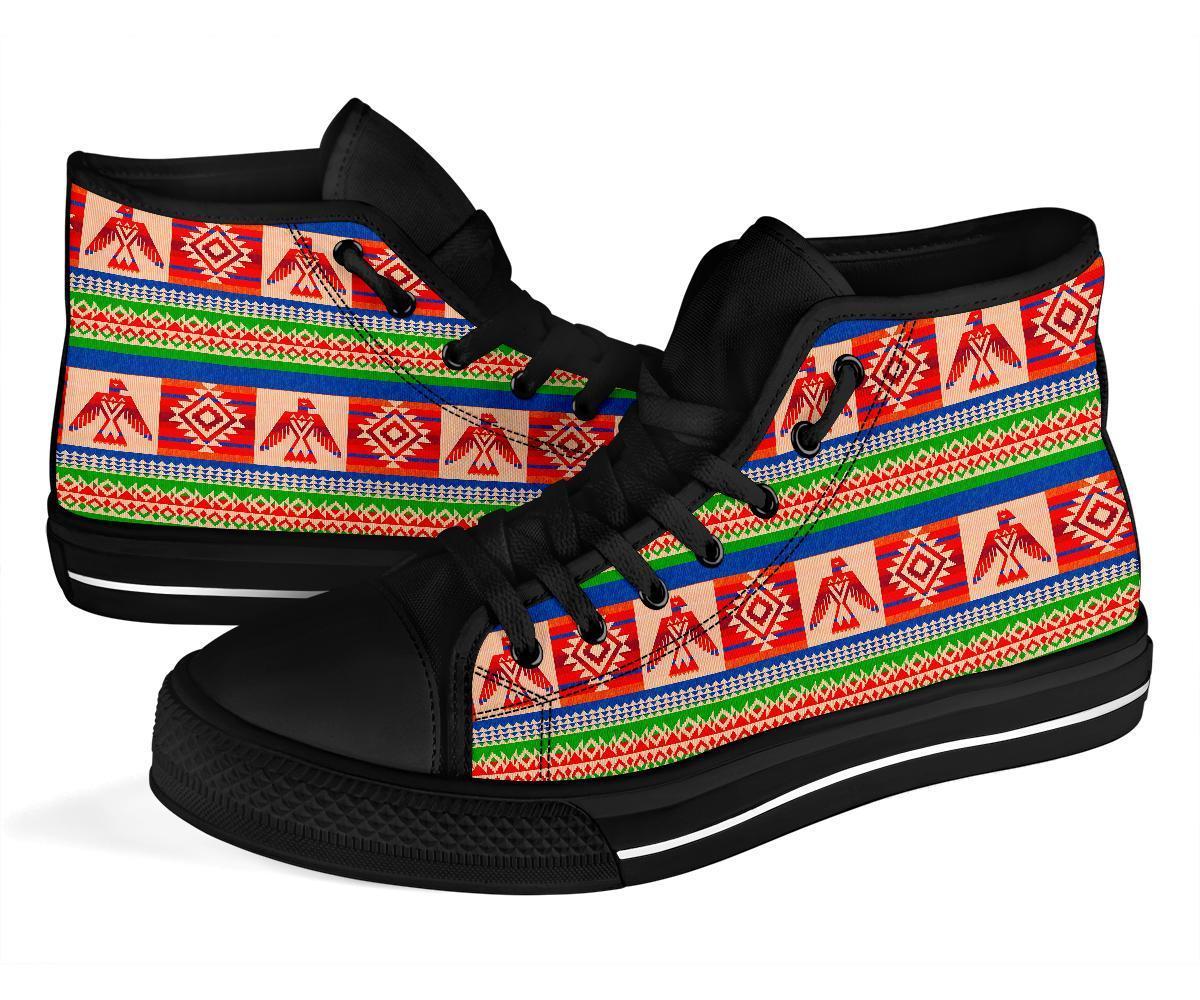 Navajo Aztec Tribal Native Indians American Print Men Women's High Top Shoes-grizzshop