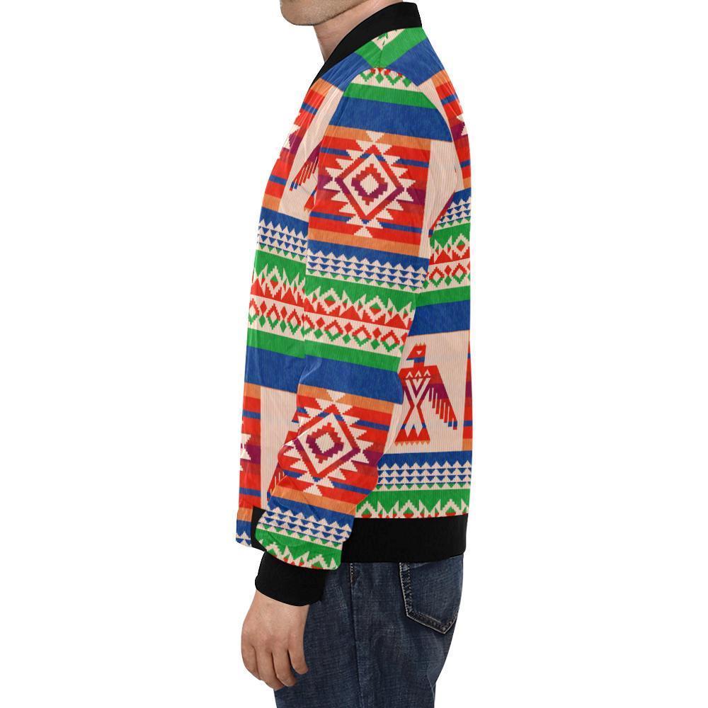 Navajo Aztec Tribal Native Indians American Print Men's Bomber Jacket-grizzshop