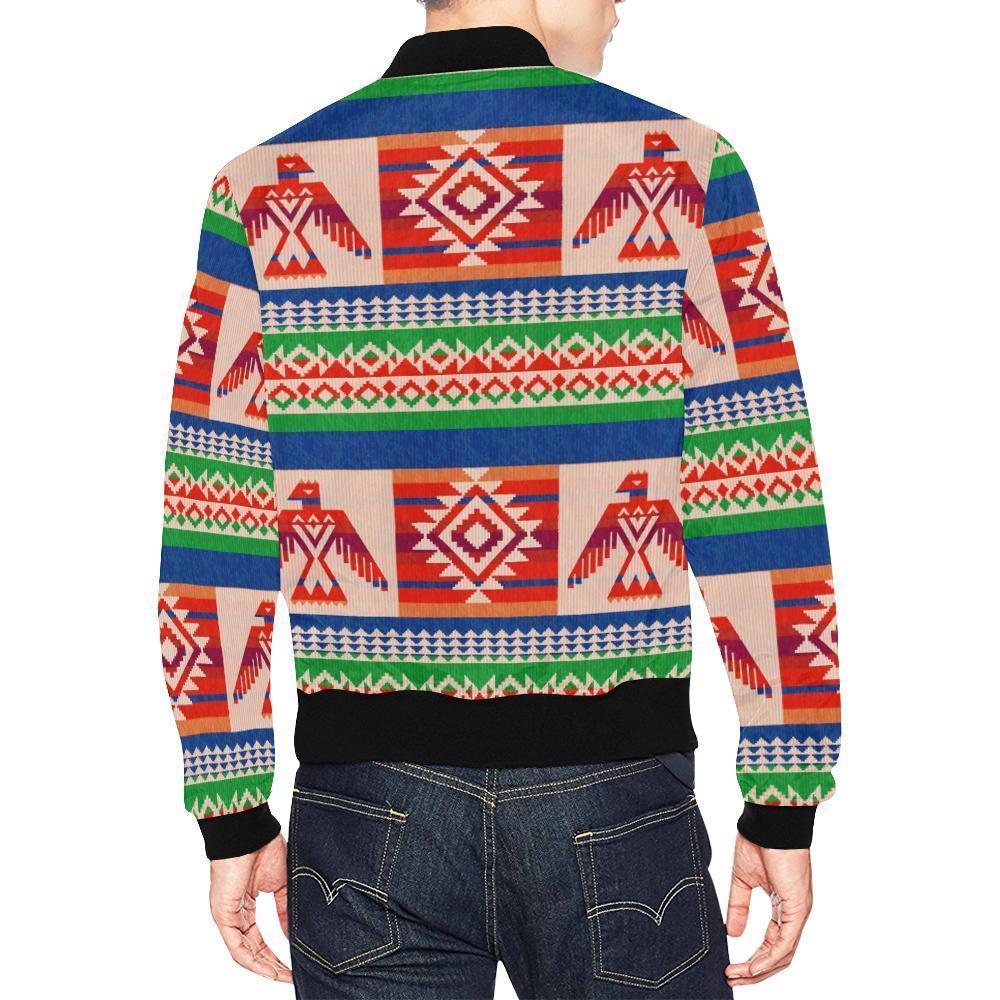 Navajo Aztec Tribal Native Indians American Print Men's Bomber Jacket-grizzshop