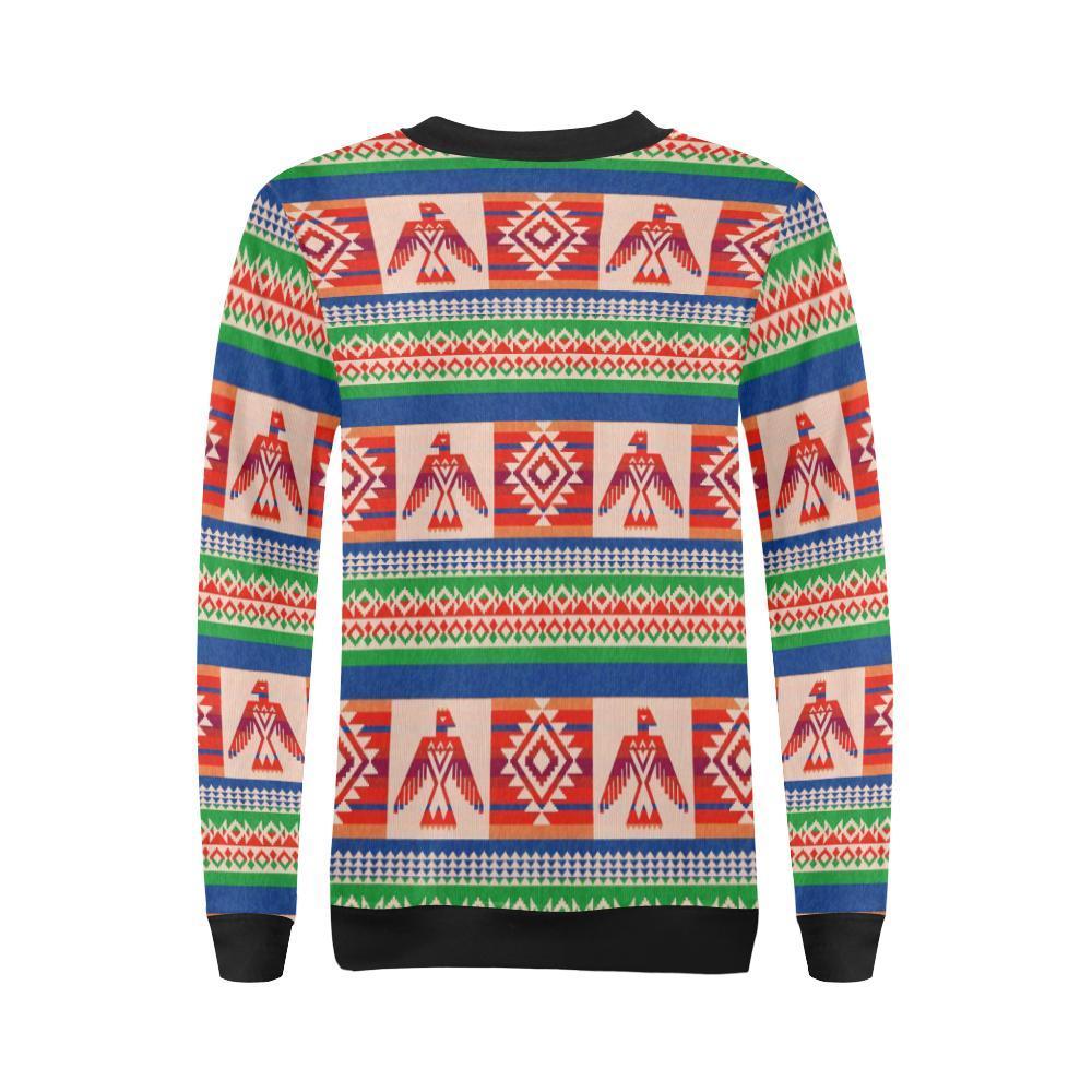 Navajo Aztec Tribal Native Indians American Print Women Crewneck Sweatshirt-grizzshop