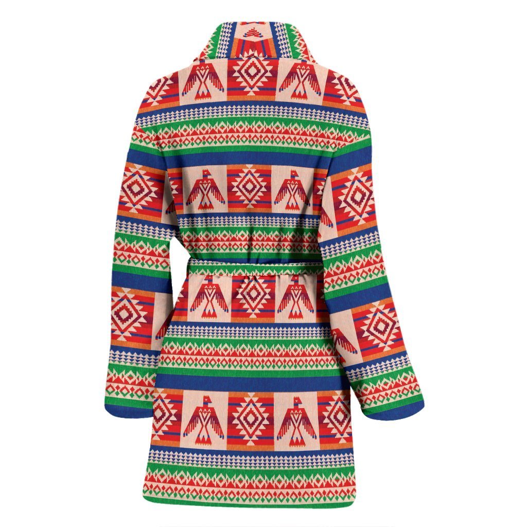 Navajo Aztec Tribal Native Indians American Print Women Long Robe-grizzshop