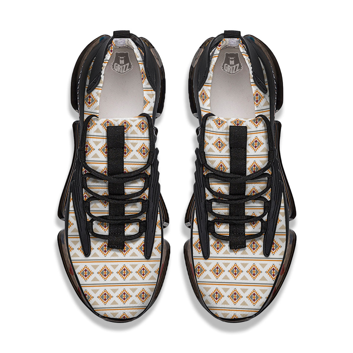 Navajo Ethnic Southwestern Print Pattern Black Gym Shoes-grizzshop