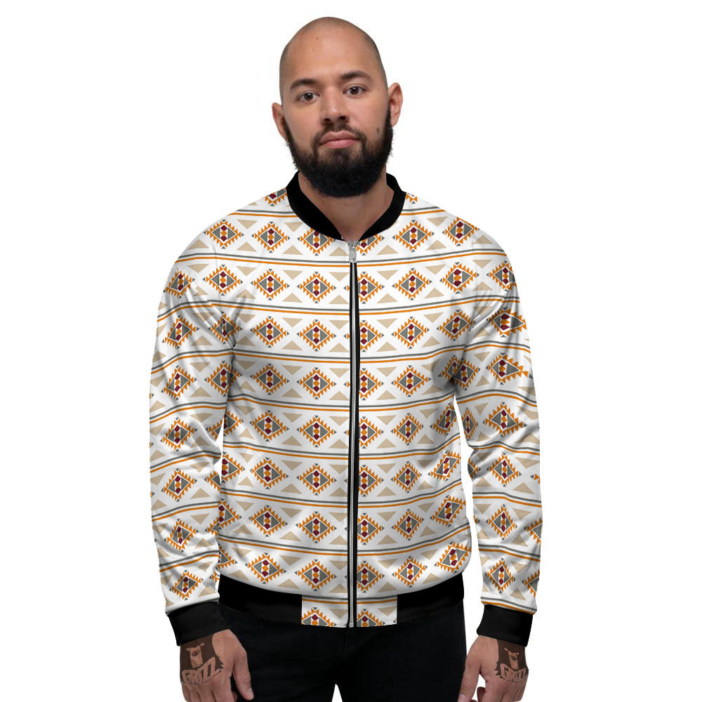 Navajo Ethnic Southwestern Print Pattern Men's Bomber Jacket-grizzshop