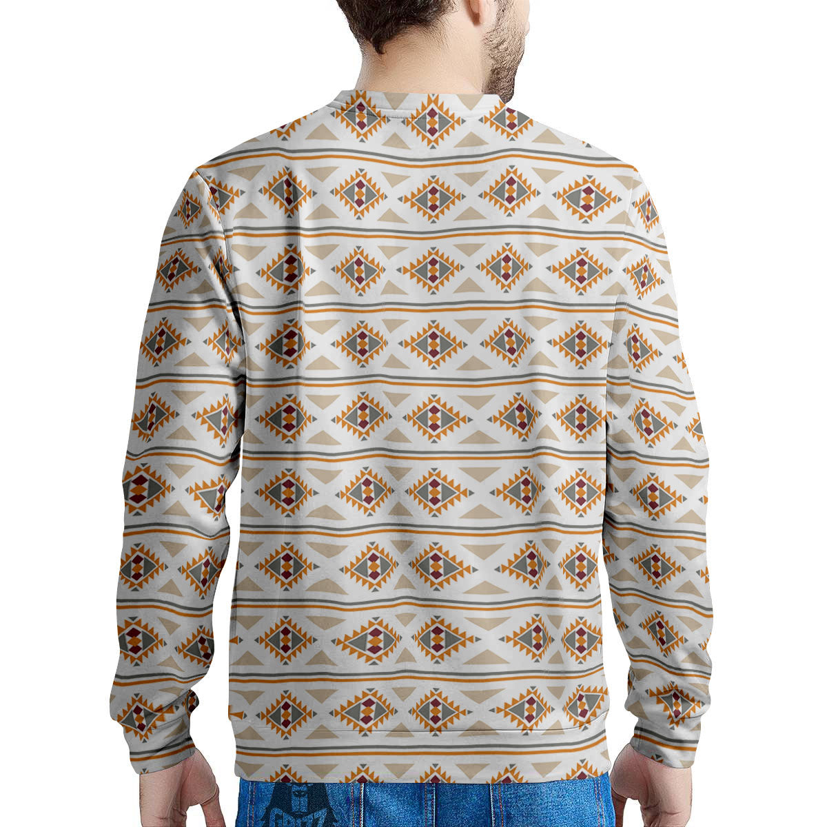 Navajo Ethnic Southwestern Print Pattern Men's Sweatshirt-grizzshop