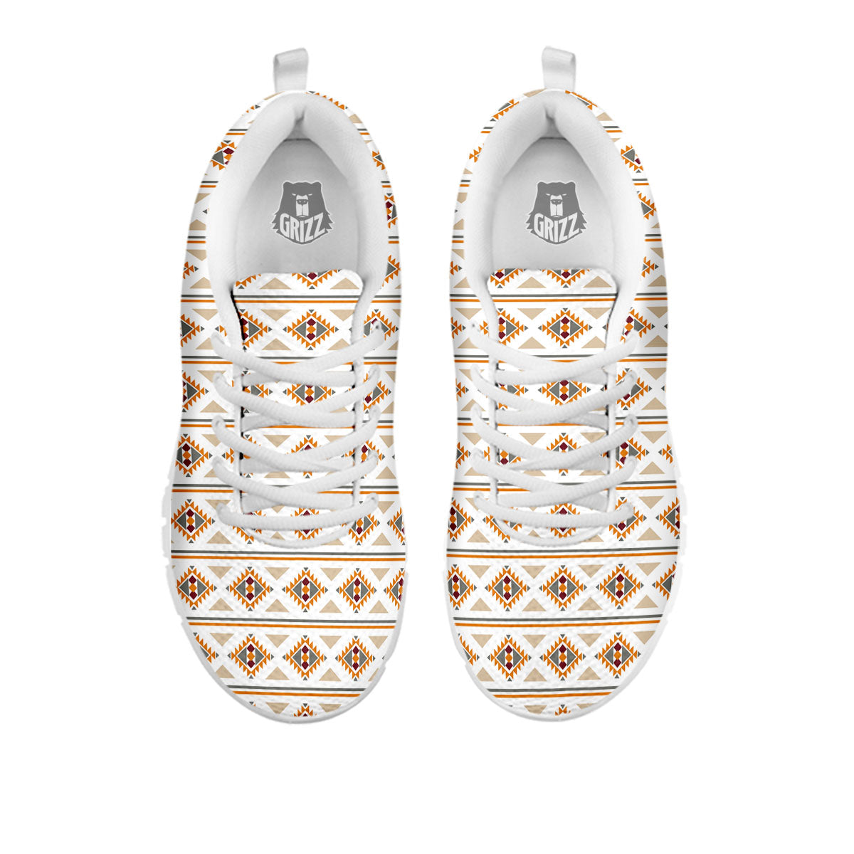 Navajo Ethnic Southwestern Print Pattern White Sneaker-grizzshop