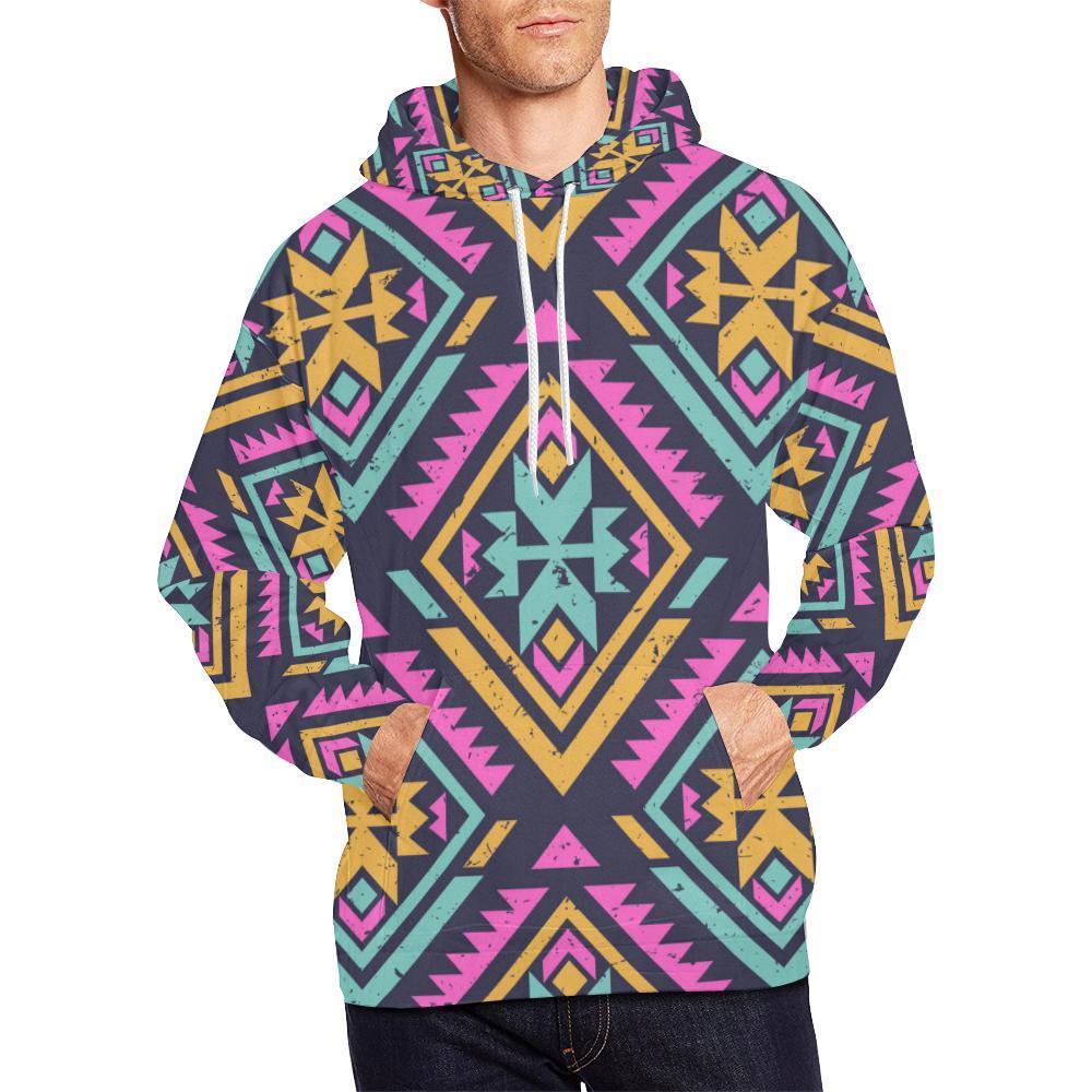 Navajo Indians Aztec Tribal Native American Print Men Pullover Hoodie-grizzshop