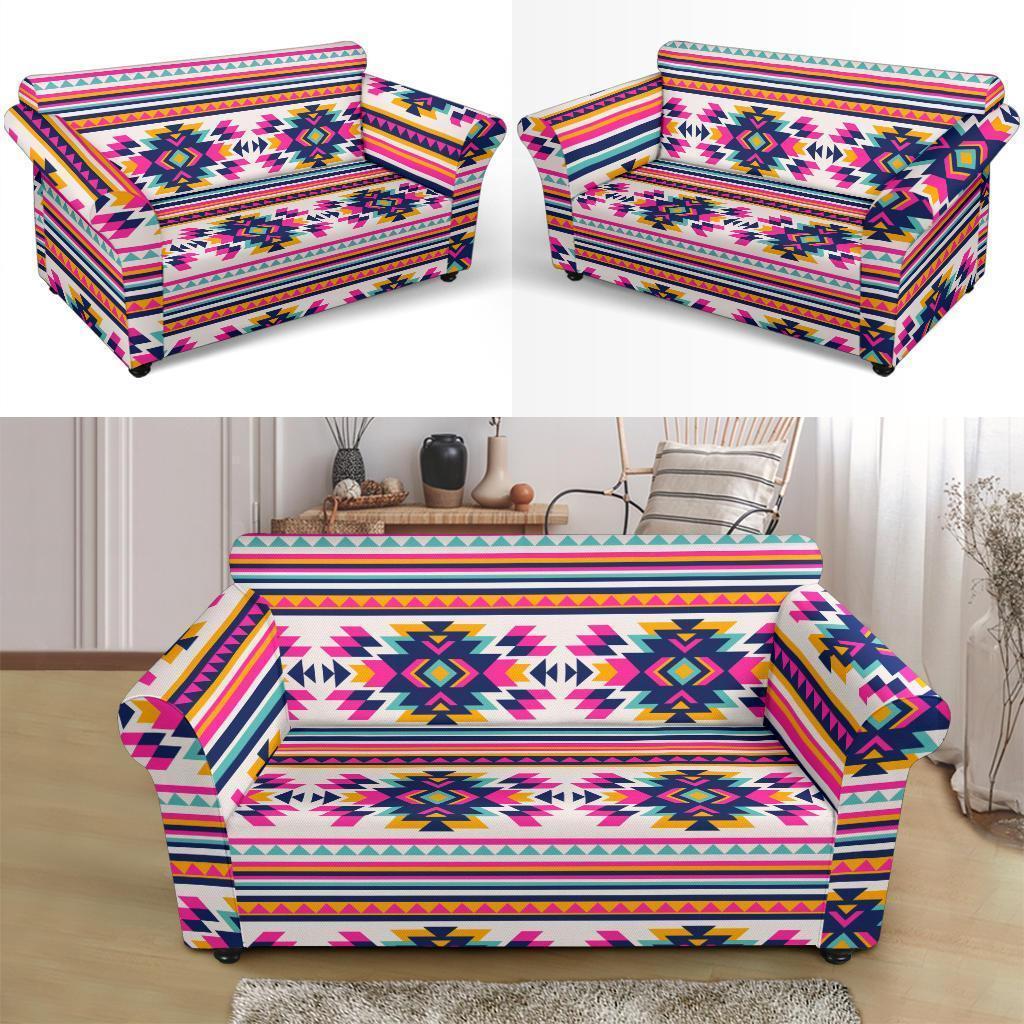 Navajo Native American Indians Aztec Tribal Print Loveseat Cover-grizzshop