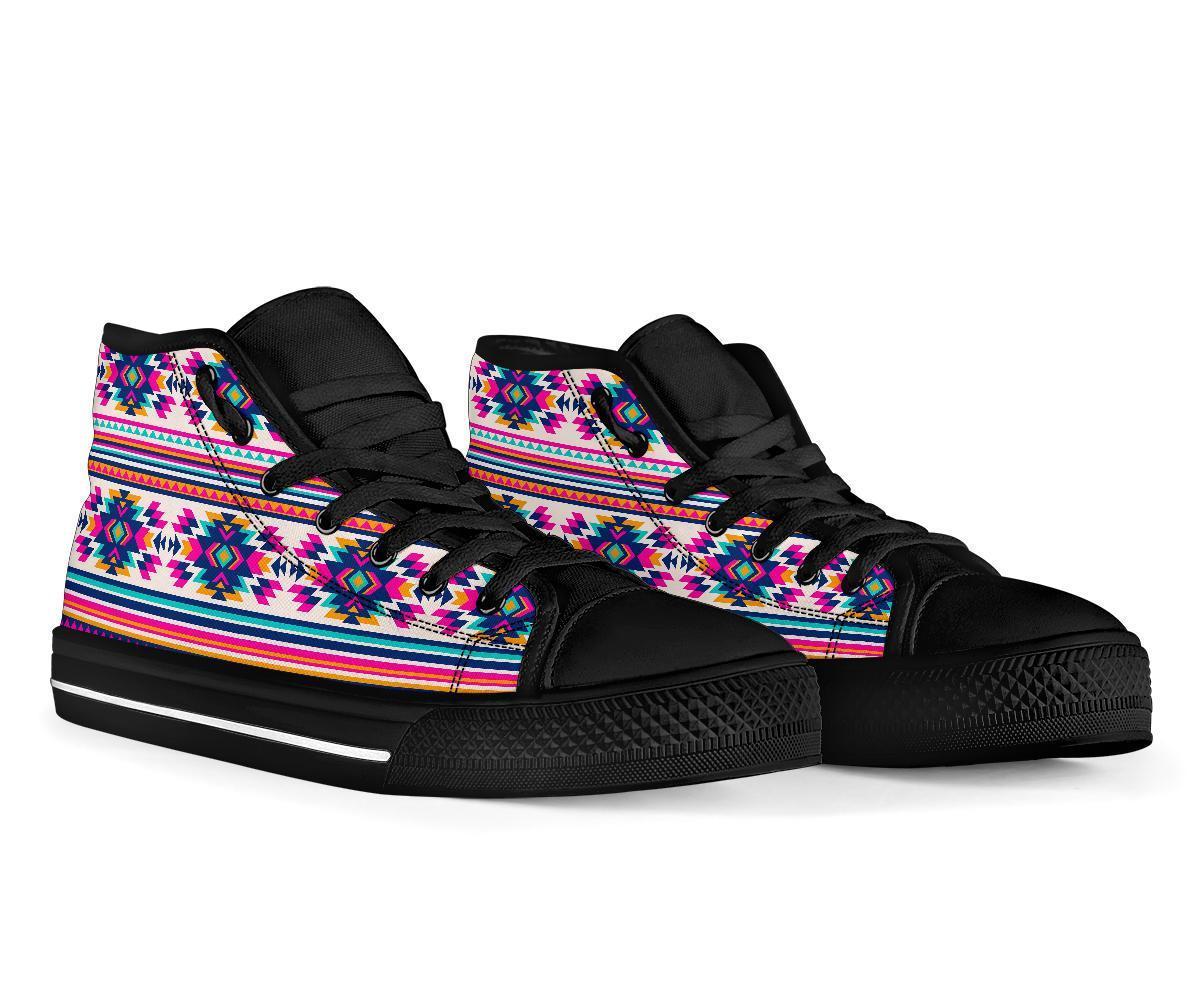 Navajo Native American Indians Aztec Tribal Print Men Women's High Top Shoes-grizzshop