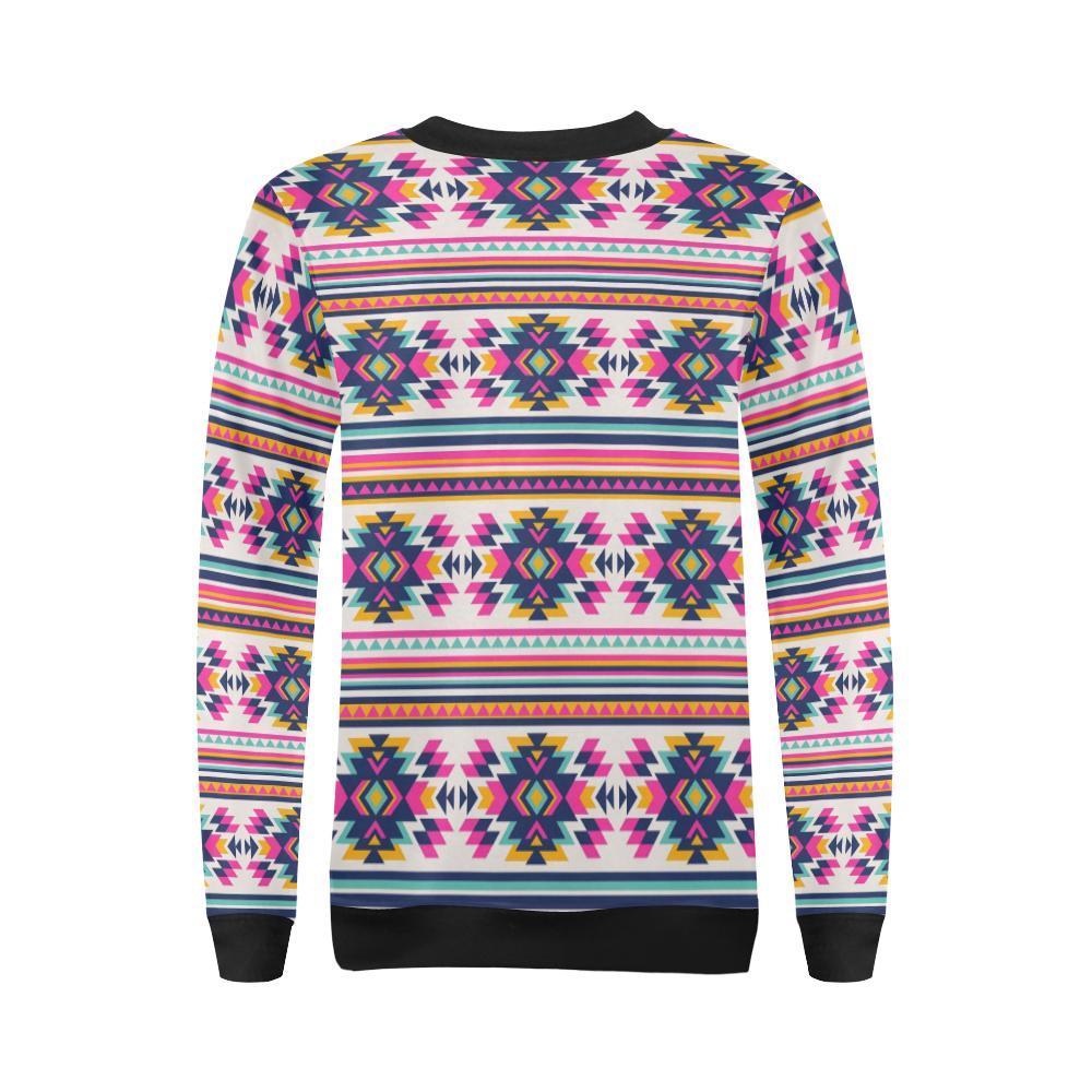 Navajo Native American Indians Aztec Tribal Print Women Crewneck Sweatshirt-grizzshop