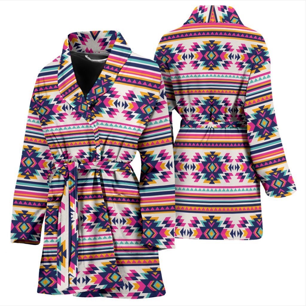 Navajo Native American Indians Aztec Tribal Print Women Long Robe-grizzshop