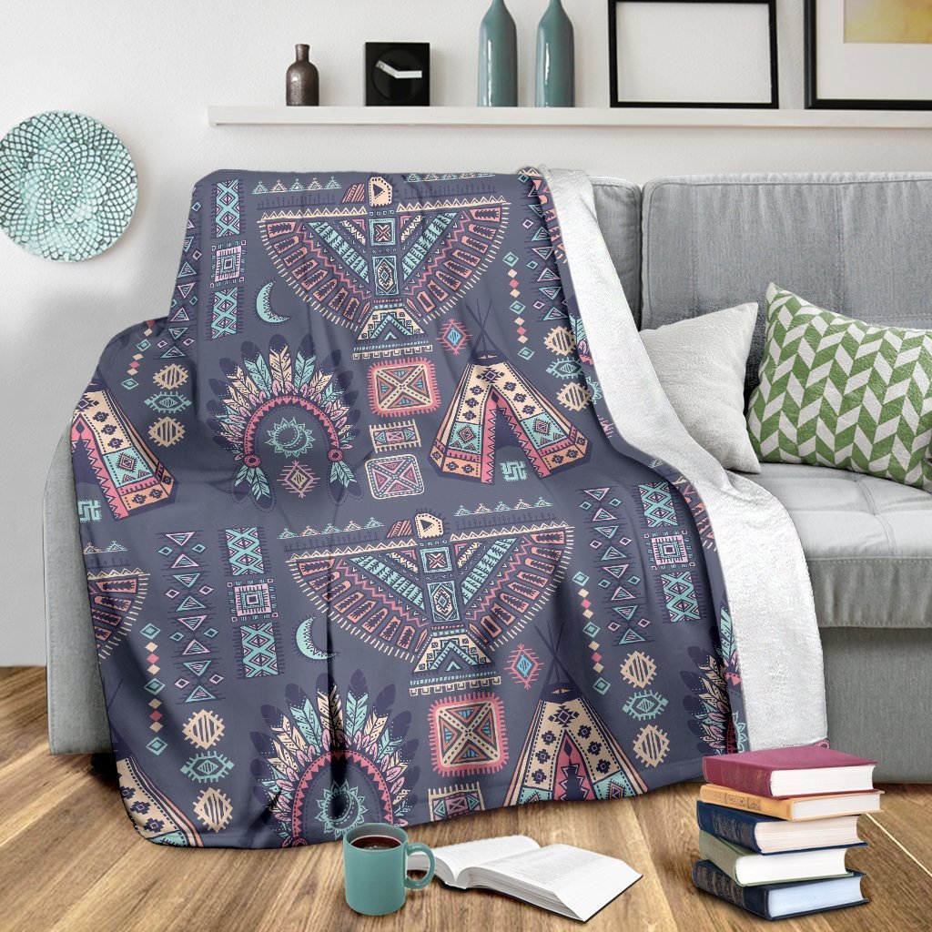 Navajo Native Aztec Indians American Tribal Print Blanket-grizzshop